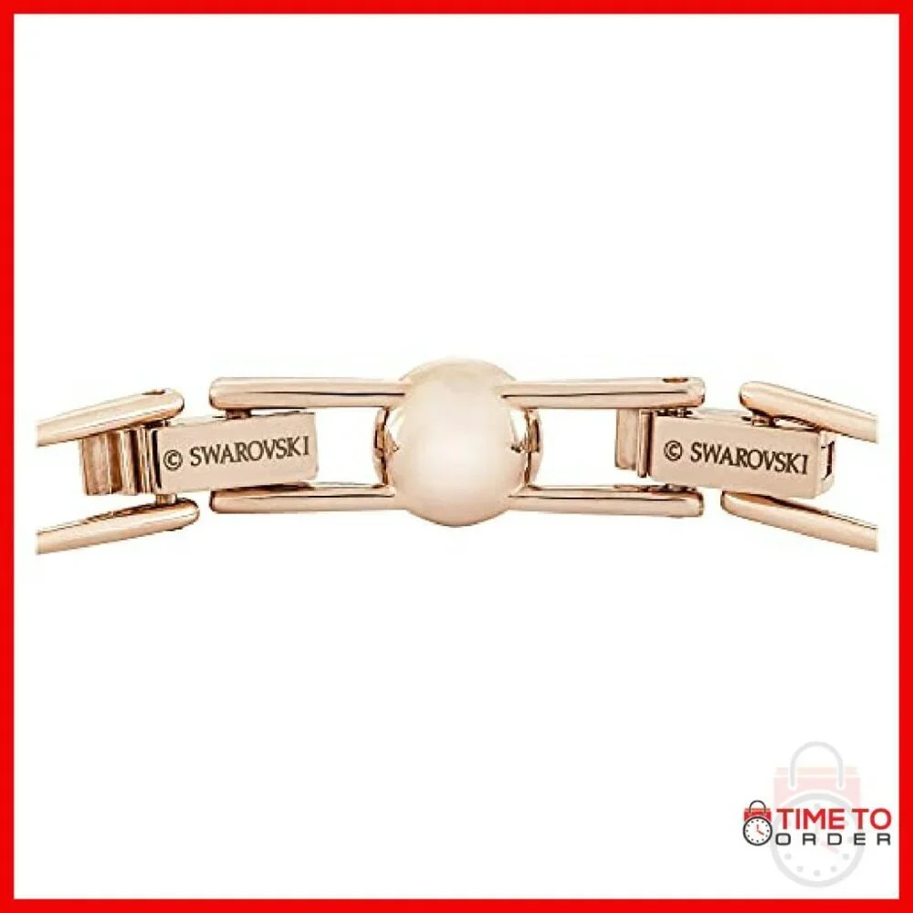White Crystal Tennis Bracelet Rose Gold Tone 6.38 Inch